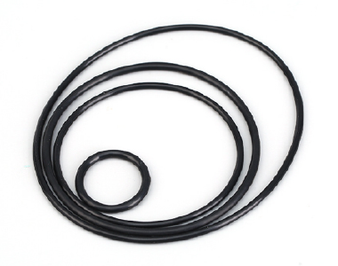 Black silicone sealing rings in several sizes